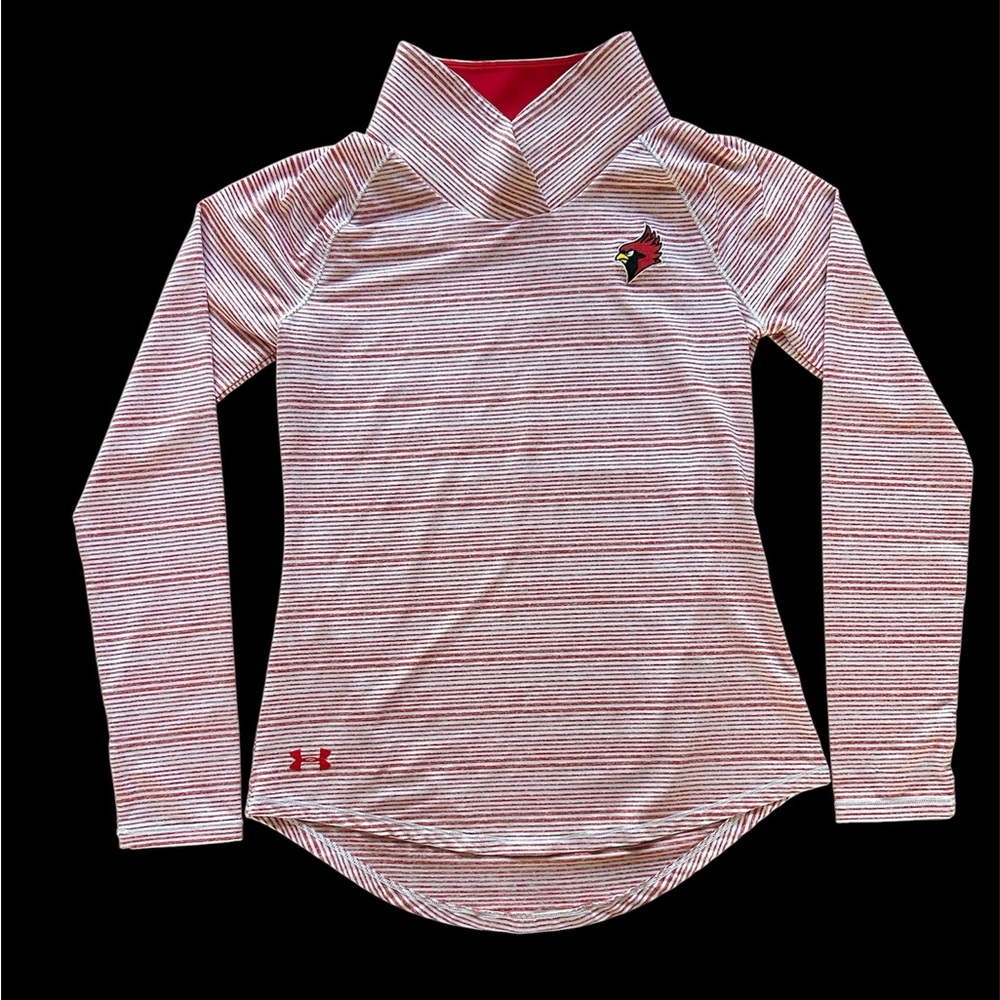 Cardinals UnderArmour Striped Long Sleeve Pullover with Logo